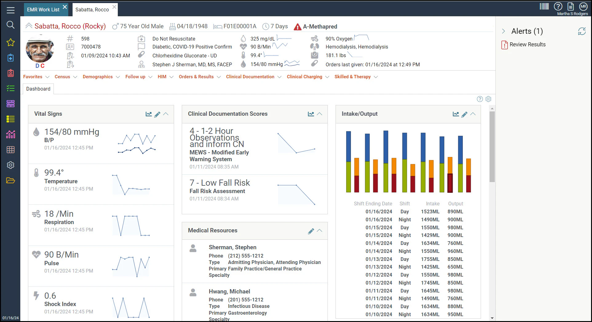 screenshot of WellSky Specialty Care for LTACH